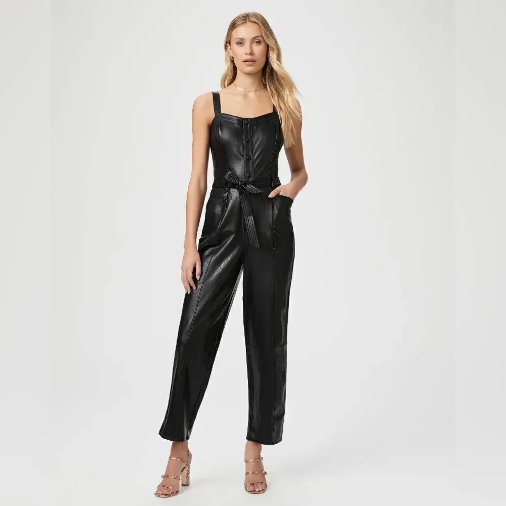 Paige like NEW Valinda Faux Leather Jumpsuit Size 0